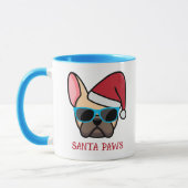 Funny Light Fawn Frenchie Santa Paws Weihnachten Tasse (Links)