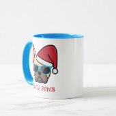 Funny Light Fawn Frenchie Santa Paws Weihnachten Tasse (Vorderseite Links)