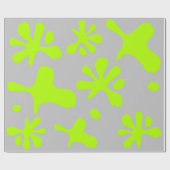 Funny Light Grey & Neon Green Slime Muster Kinder Geschenkpapier (Flach)
