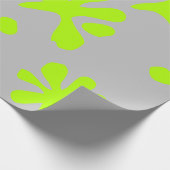 Funny Light Grey & Neon Green Slime Muster Kinder Geschenkpapier (Ecke)