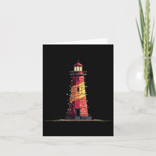 Funny Lighthouse Christmas Graphics Lights Lover  Karte (Vorderseite)