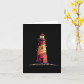 Funny Lighthouse Christmas Graphics Lights Lover  Karte (Gelbe Blume)