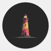 Funny Lighthouse Christmas Graphics Lights Lover  Runder Aufkleber (Vorderseite)