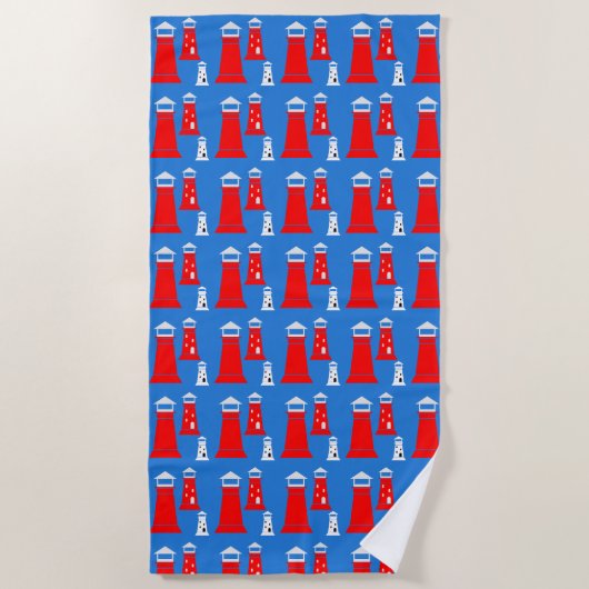 Funny Lighthouse Pattern Strandtuch (Vorderseite)