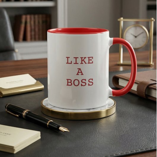 Funny Like a Boss Quote Two Tone Coffee Mug  Tasse
