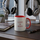 Funny Like a Boss Quote Two Tone Coffee Mug  Tasse