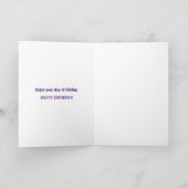 Funny Lila Arbeitskatze Geburtstagskarte Karte (Innenseite)