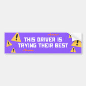 Funny Lila Driver Support Autoaufkleber (Vorne)