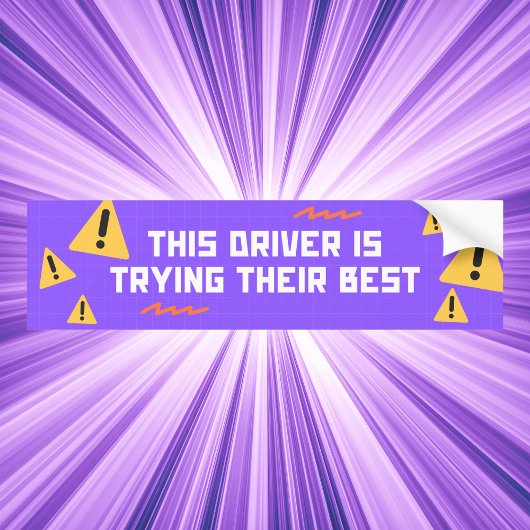 Funny Lila Driver Support Autoaufkleber