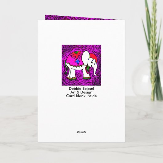 Funny Lila Elephant Belated Birthday Card Karte (Rückseite)