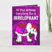 Funny Lila Elephant Geburtstagskarte Karte (Vorderseite)