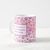 Funny Lila Glitzer Paw Prints Kaffeetasse (Vorderseite Links)