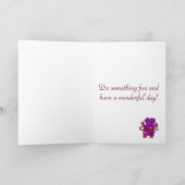 Funny Lila Hippo Playing Hula Hoop Karte (Innenseite)