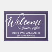 Funny Lila Individuelle Name Office Workplace Door Fußmatte (Vorderseite)