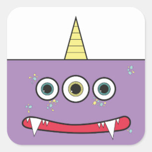 Funny Lila Monster Aufkleber