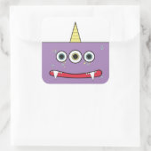 Funny Lila Monster Aufkleber (Tasche)