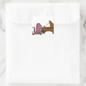Funny Lila Octopus Piano Quadratischer Aufkleber (Tasche)
