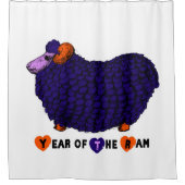 Funny Lila Ram Chinese Year Zodiac Birthday SCu Duschvorhang (Vorderseite)