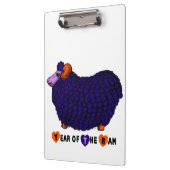 Funny Lila Ram Chinese Year Zodiac Clipboard Klemmbrett (Links)