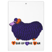 Funny Lila Ram Chinese Year Zodiac Clipboard Klemmbrett (Rückseite)