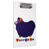 Funny Lila Ram Chinese Year Zodiac Clipboard Klemmbrett (Rechts)