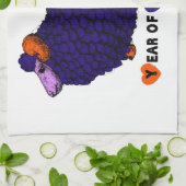 Funny Lila Ram Chinese Year Zodiac Kittuch Geschirrtuch (Gefaltet)