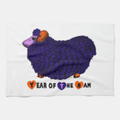 Funny Lila Ram Chinese Year Zodiac Kittuch Geschirrtuch (Horizontal)