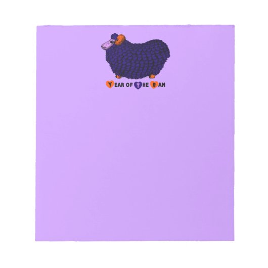 Funny Lila Ram Chinese Year Zodiac Notepad Notizblock (Vorderseite)