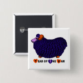 Funny Lila Ram Chinese Year Zodiac Square B Button (Vorne & Hinten)