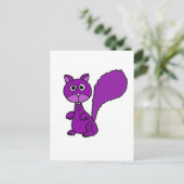 Funny Lila Squirrel Cartoon Postkarte (Stehend Vorderseite)