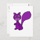 Funny Lila Squirrel Cartoon Postkarte (Vorne/Hinten)