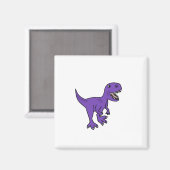 Funny Lila T-Rex Dinosaur Cartoon Magnet (Vorderseite/Rückseite)