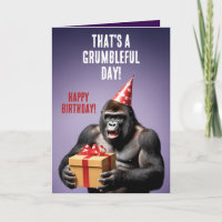 Funny Lila und White Gorilla Geburtstag
