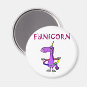 Funny Lila Unicorn mit Hula Hoop Magnet (Vorderseite/Rückseite)