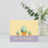 Funny Lila Yellow Aloe Vera Succulent Postkarte (Stehend Vorderseite)