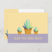 Funny Lila Yellow Aloe Vera Succulent Postkarte (Vorne/Hinten)