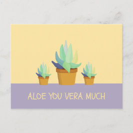 Funny Lila Yellow Aloe Vera Succulent Postkarte