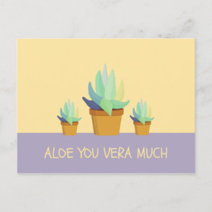Funny Lila Yellow Aloe Vera Succulent Postkarte