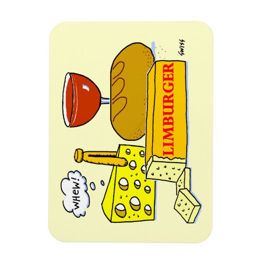 Funny Limburger Käse Cartoon Große Magnet (Vertikal)