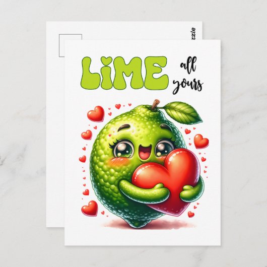 Funny Limon All Yours Punny Valentine Postkarte (Vorne/Hinten)