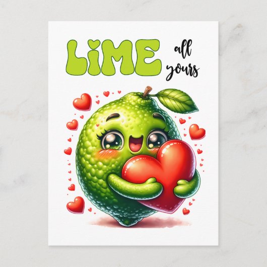 Funny Limon All Yours Punny Valentine Postkarte (Vorderseite)