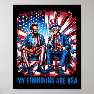 Funny Lincoln Washington 4. Juli Patriotic Ame Poster