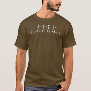 Funny Line Tanz Skelette Heartbeat Line Tanzen T-Shirt