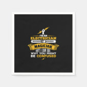 Funny Lineman ein Geschenk an einen Elektro Serviette (Vorderseite)