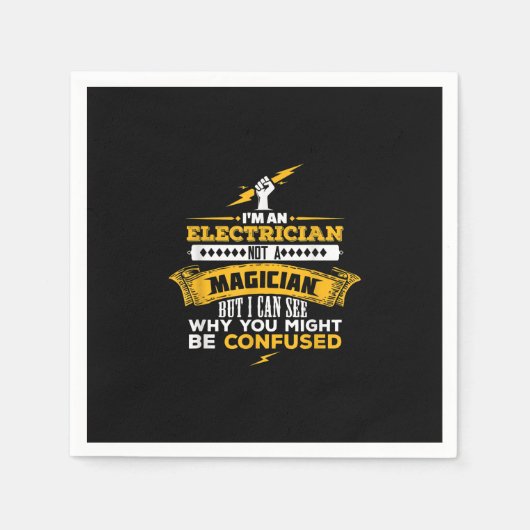 Funny Lineman ein Geschenk an einen Elektro Serviette (Vorderseite)