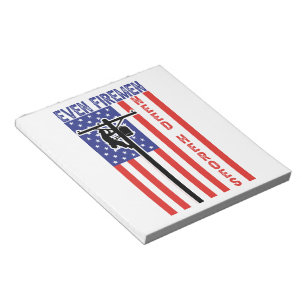 Funny Lineman Firemen Zitat amerikanischer Flaggen Notizblock