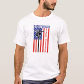 Funny Lineman Firemen Zitat amerikanischer Flaggen T-Shirt (Vorderseite)