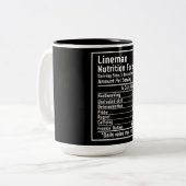 Funny Lineman Nutritional Facts Zweifarbige Tasse (Vorderseite Links)