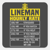 Funny Lineman Stundensatz Sticker (Vorderseite)