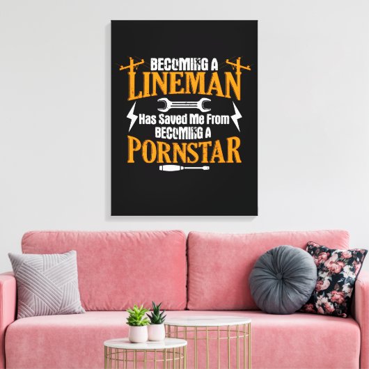 Funny Lineman Vater Men Electric Cable Lineman Leinwanddruck (Insitu (Wohnzimmer))
